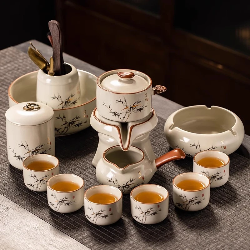 汝窑功夫茶具全自动家用陶瓷轻奢高档办公室茶壶茶杯2025新款全套