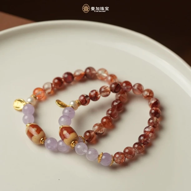 壹加师姐｜手工设计红坛城玛瑙多宝手串多样性发一0660JH