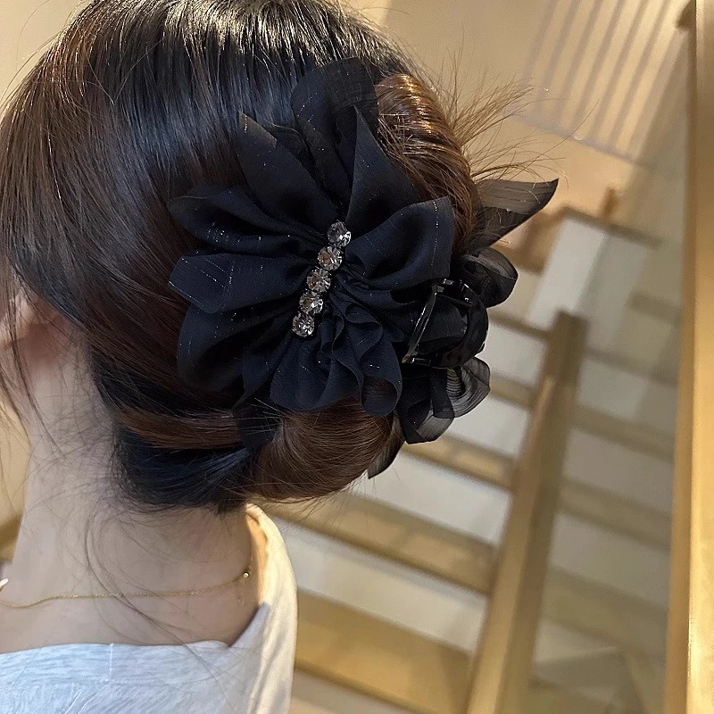 轻奢韩式氛围时尚百搭香蕉夹蝴蝶结简约抓夹气质优雅发夹发饰头饰