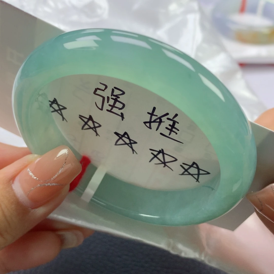 翡翠手镯未镶嵌缅甸天然翡翠手镯53.6正