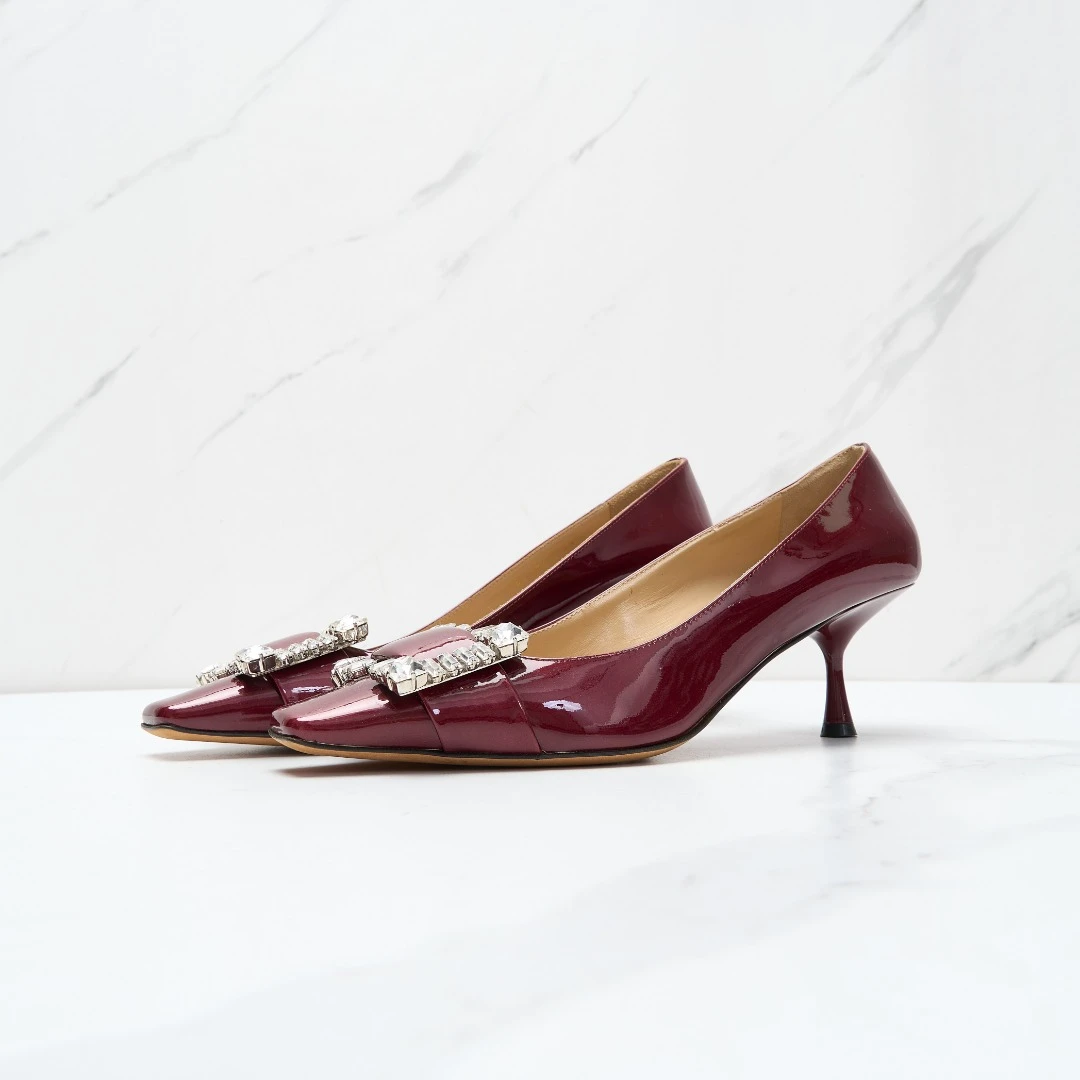 全新未使用/Sergio Rossi女士水钻中跟鞋/SSGS00103