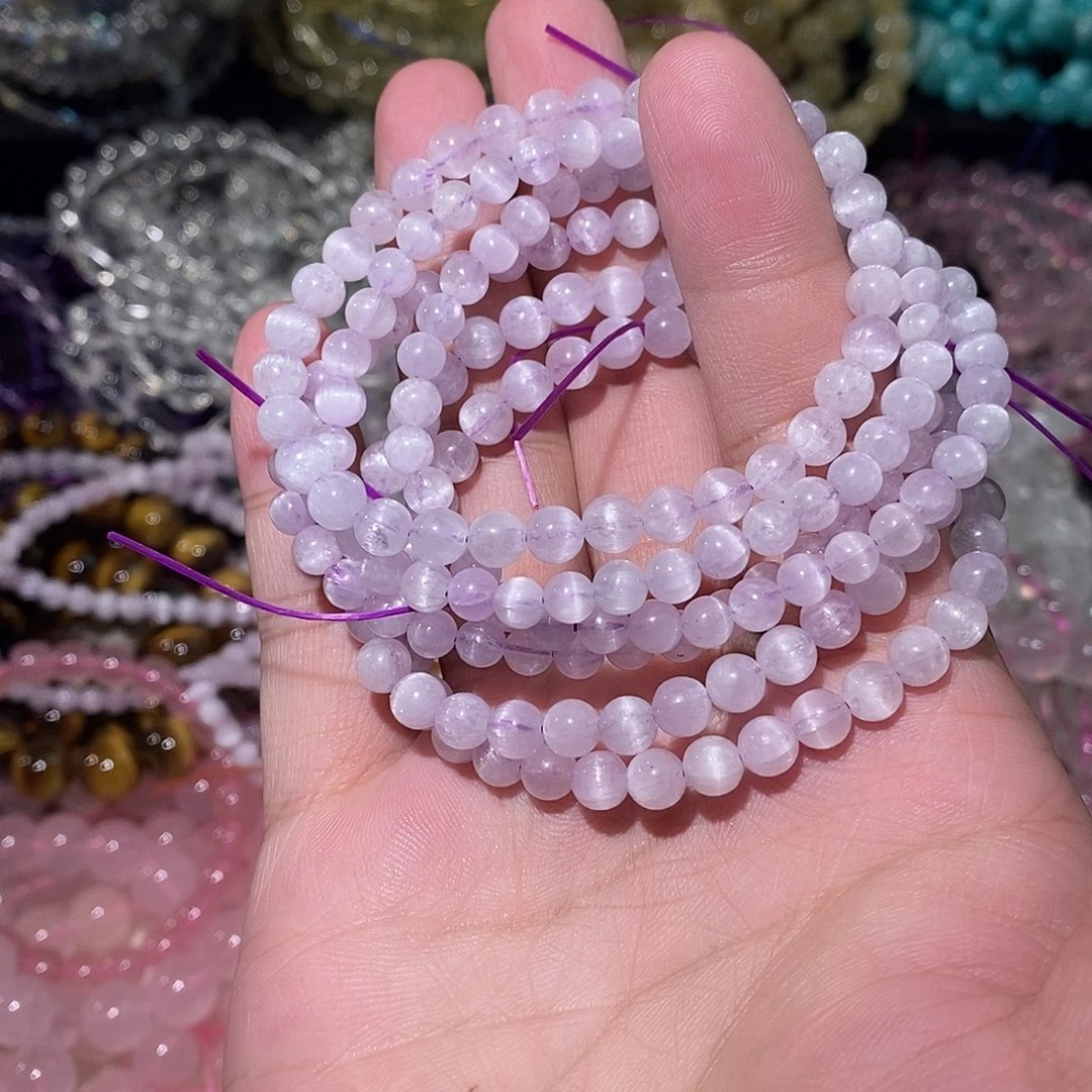 水晶手链未镶嵌水晶皇后紫锂辉单圈