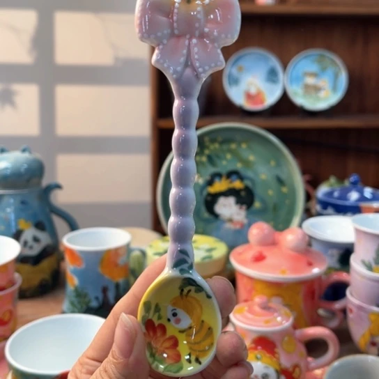 瓦当全手工手绘景德镇陶瓷