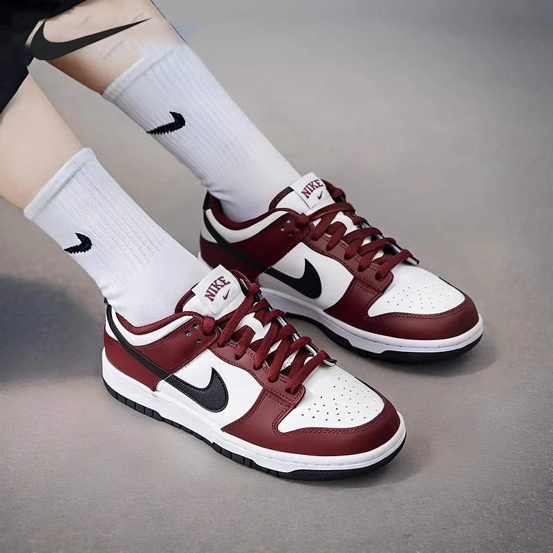 NIKE/耐克Nike Dunk 红白黑 GS 运动休闲 复古舒适百搭低帮板鞋