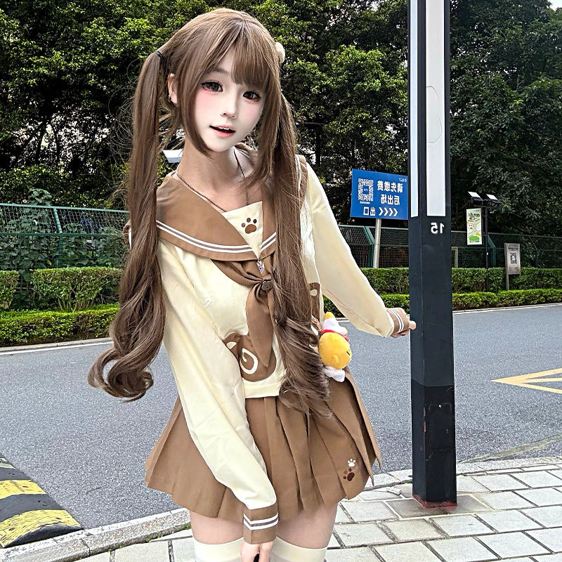 【呆萌小熊】甜嗑原创jk制服裙水手服正版日系可爱学院风长袖套装