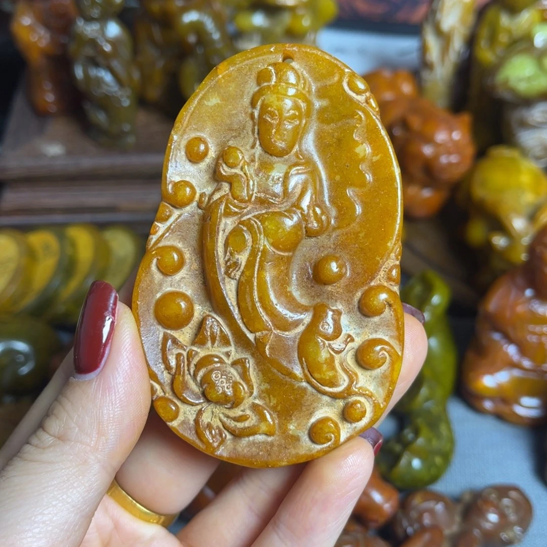 蛇纹石玉合金颈饰