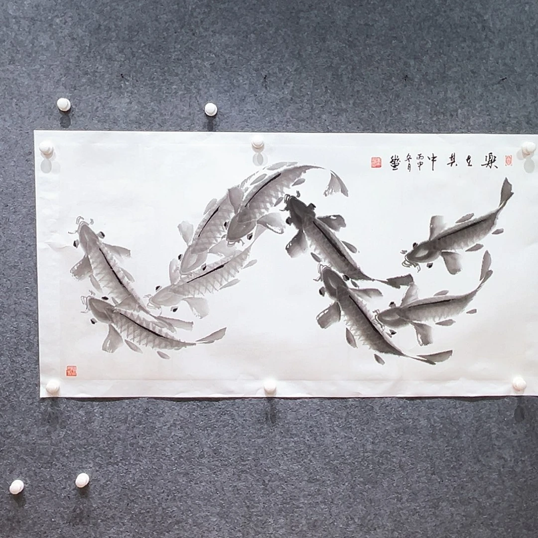 国画纯手绘画心原创