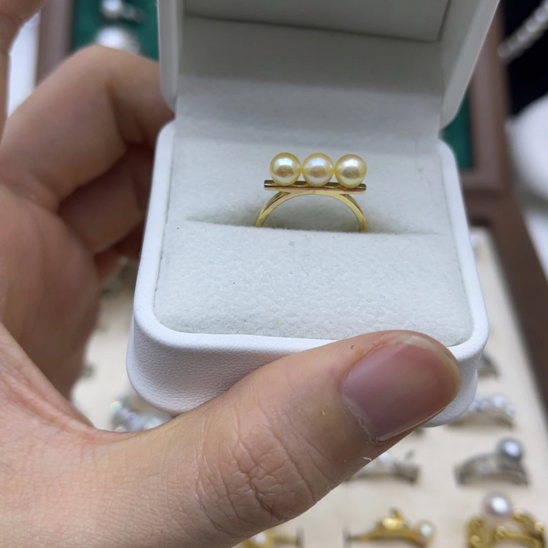 海水珍珠银S925镶嵌戒指