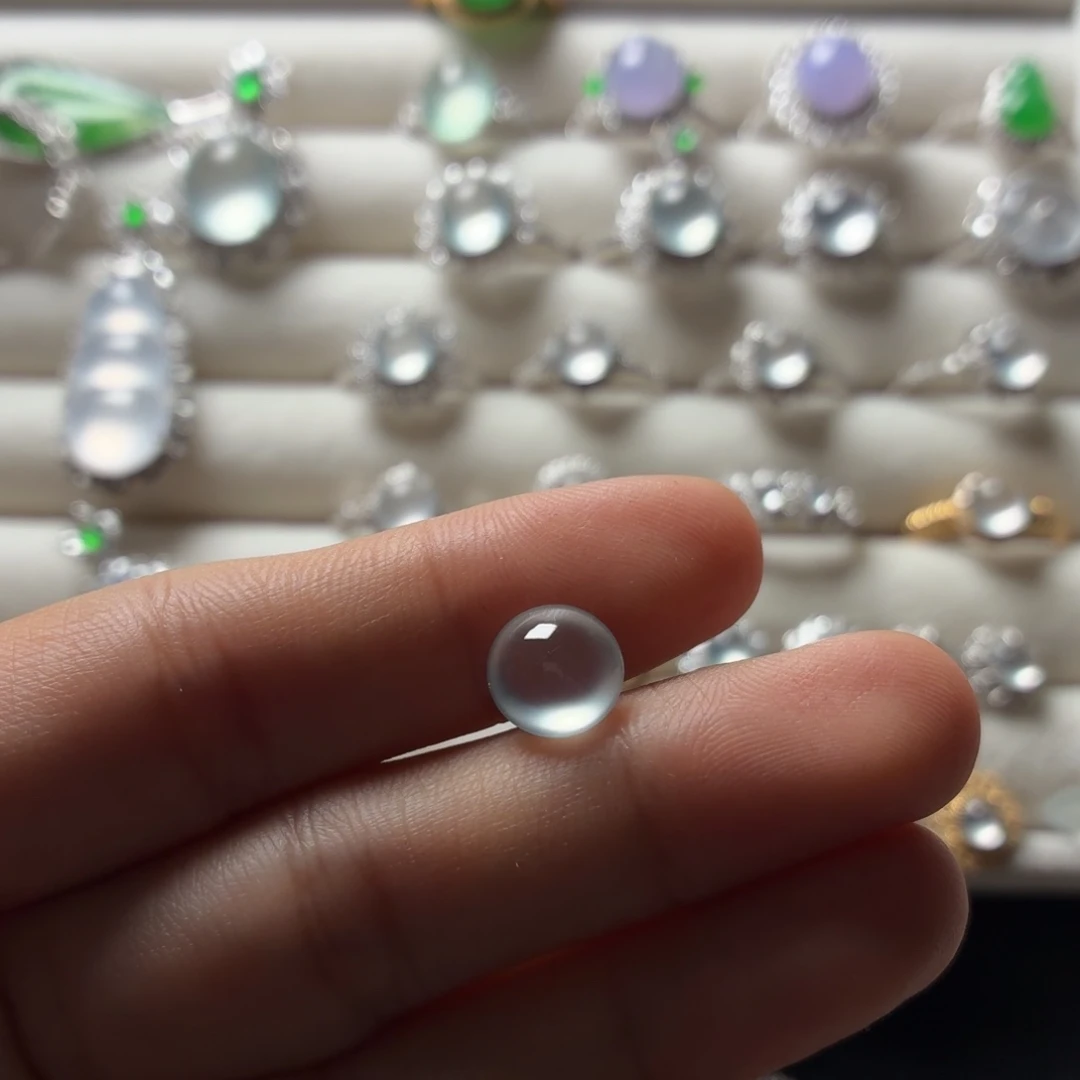 翡翠裸石翡翠玻璃刚蛋面