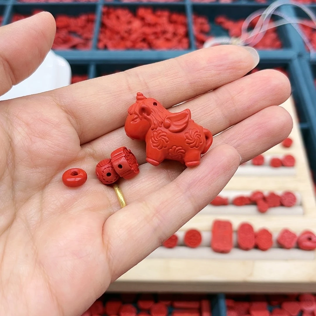 天然辰砂小马配件