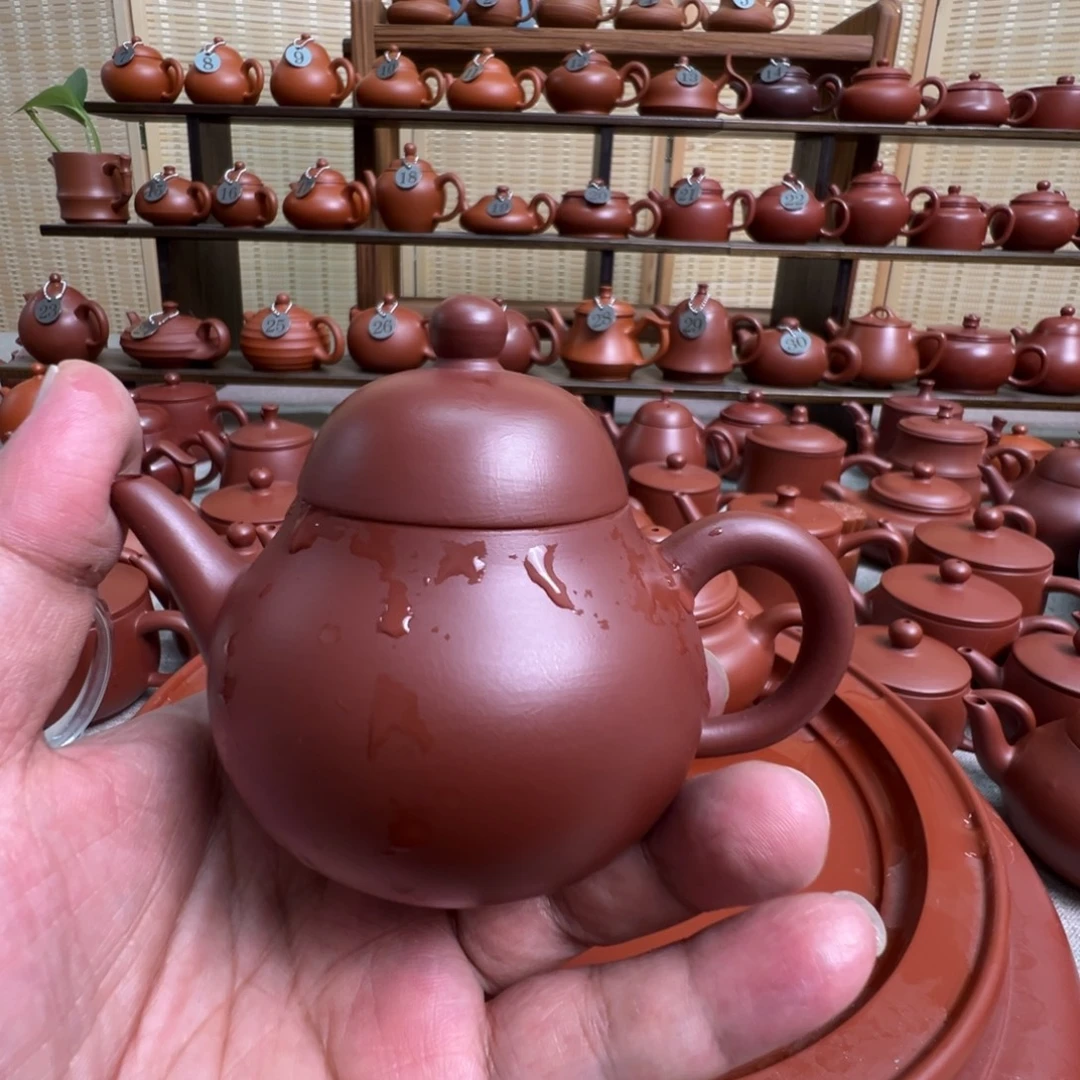 李***龙茶壶紫砂潮州手拉朱泥壶，微瑕不退换