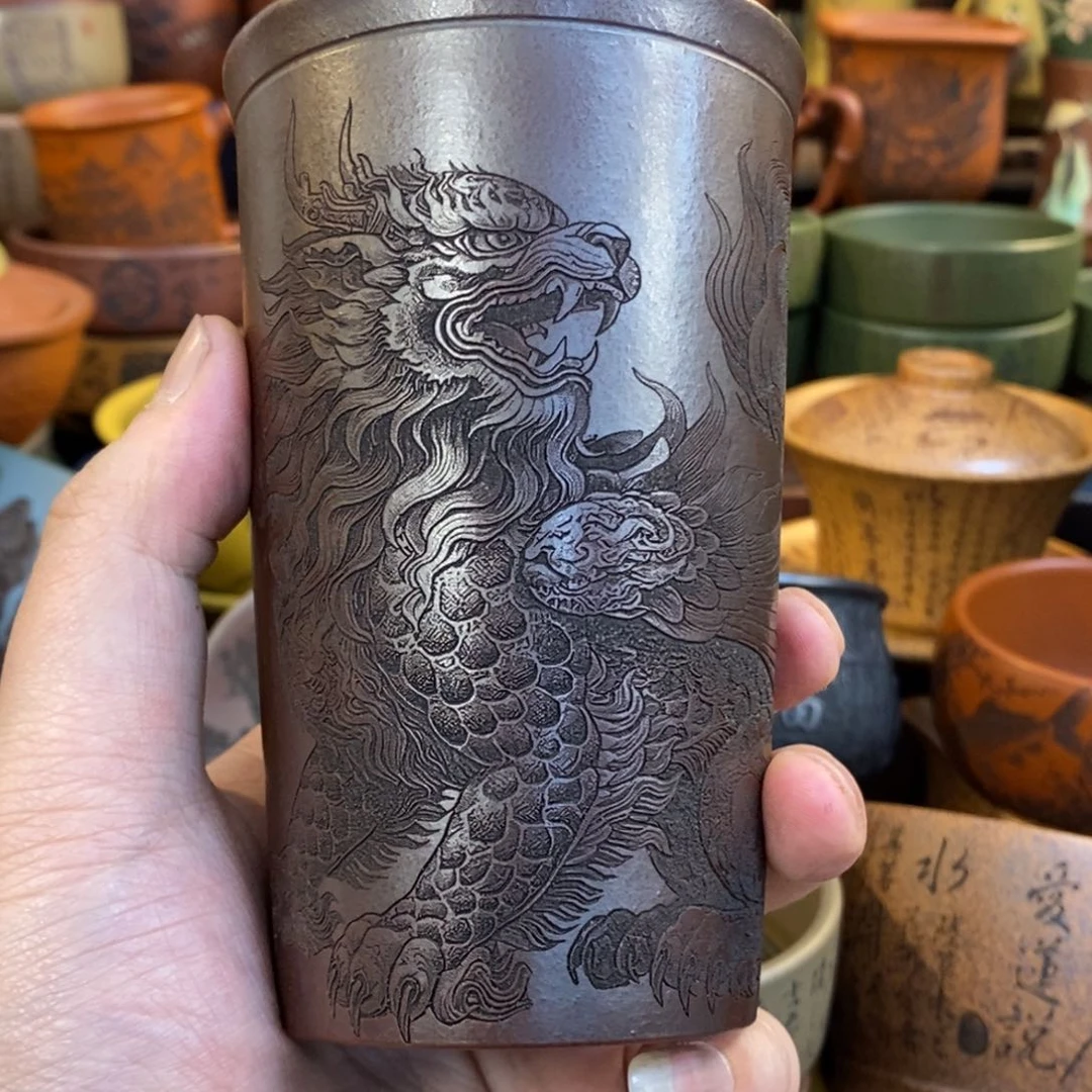 紫砂杯子宜兴全手工紫砂杯