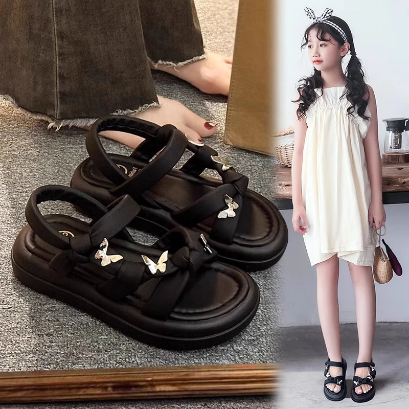 女童凉鞋运动款夏季2025新款儿童软底6-12岁潮款防滑公主沙滩鞋