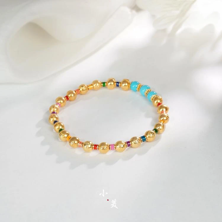 圆满・18K金绿松万佛彩虹手串（多样性发货）G9861