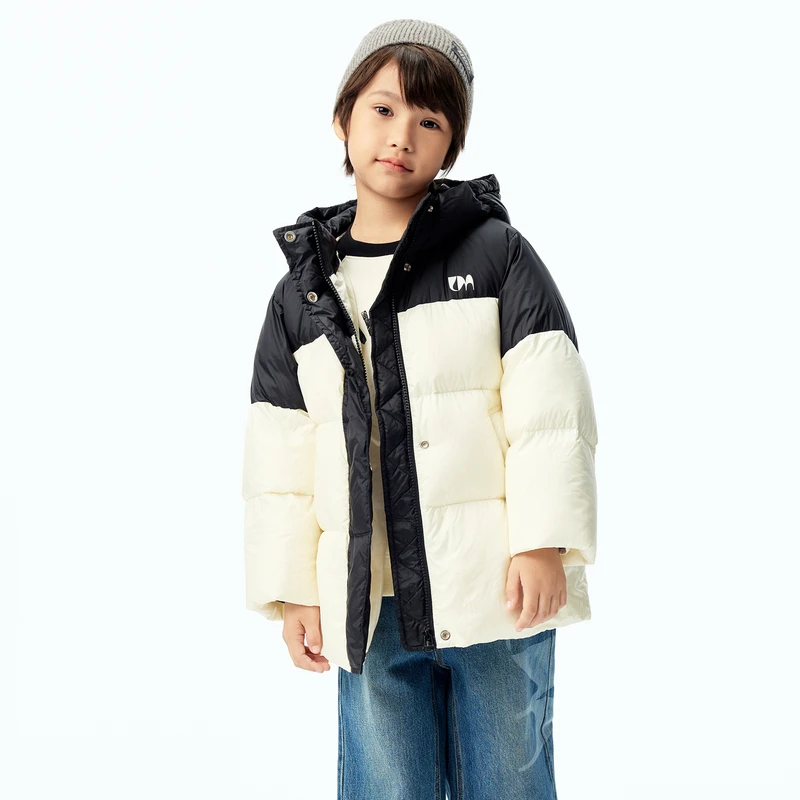 鹅绒-火山岩蓄热littlemoco童装冬装新款男女童中长款羽绒服