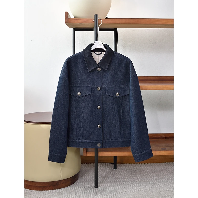 春季新品 复古老钱风 原色软牛仔外套