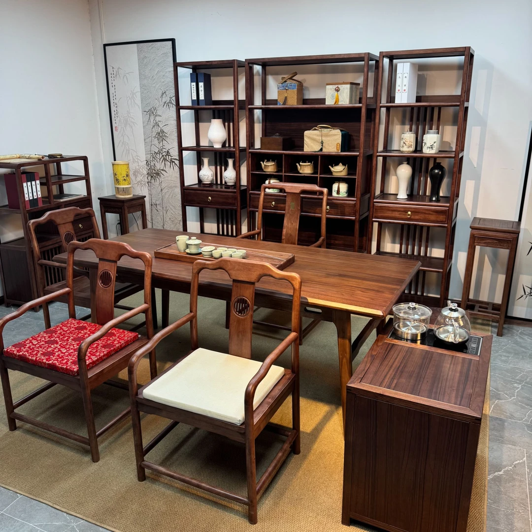 订制2025热门茶桌中式家用茶桌书房茶桌茶台一整套大板桌实木大板