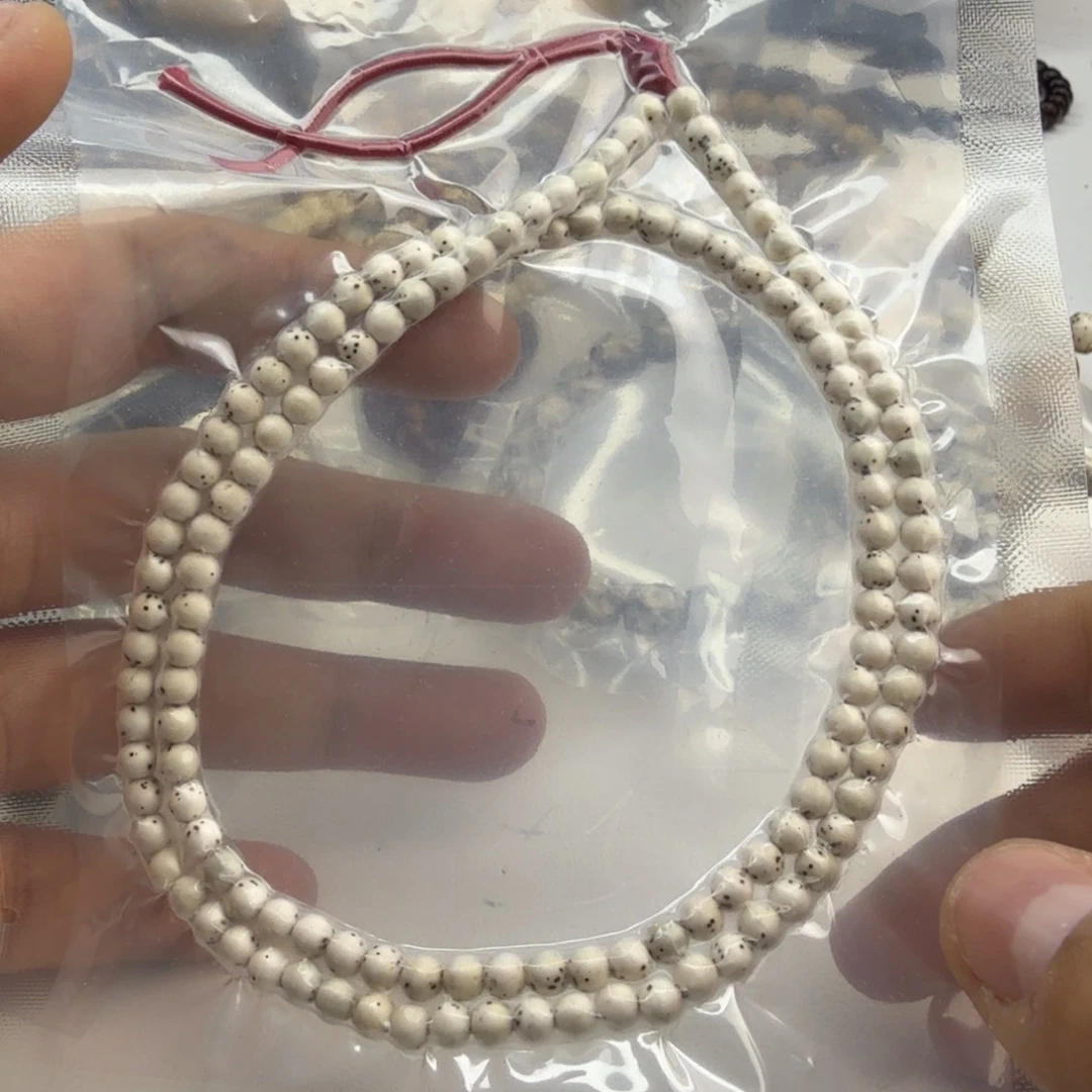 星月菩提手串骨瓷白正圆108