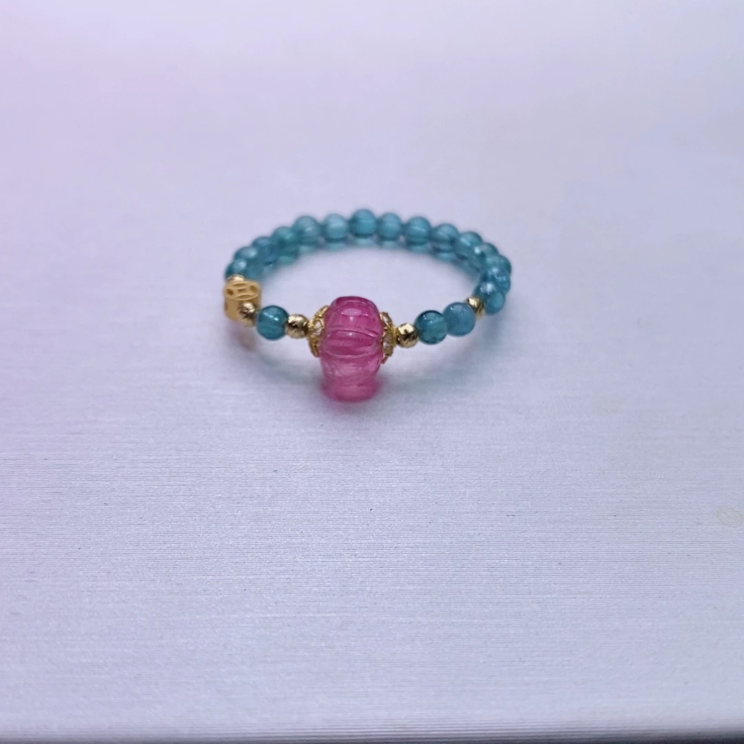 碧玺戒指18K金镶嵌筱碧玺戒指