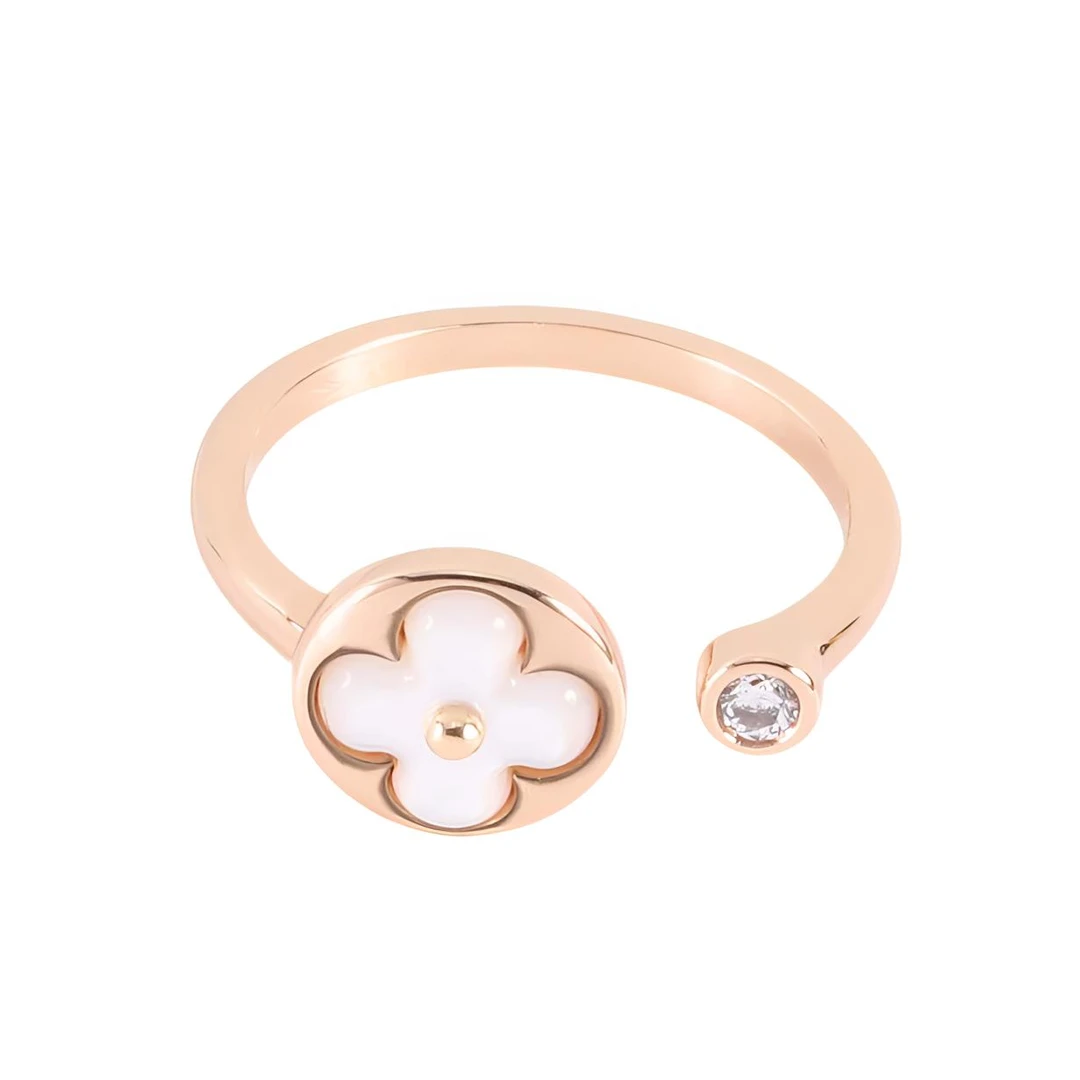 镀K金【小圆花】CNC精工轻奢锆石时尚小圆花气质戒指 0629