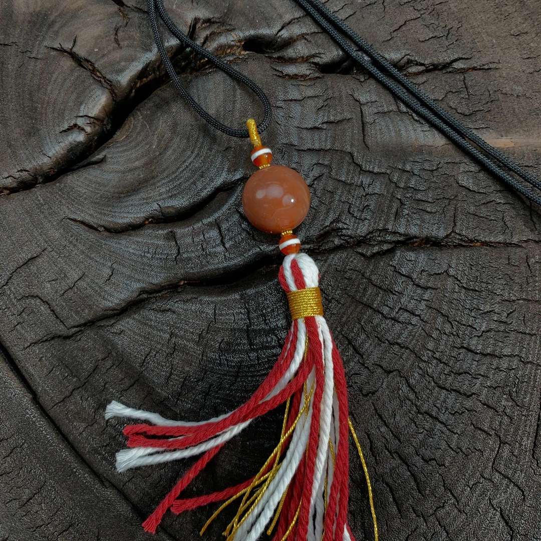 尺寸约20mm-仙叔珠宝精品天然红肉玛瑙珠锁骨链（多样性发）