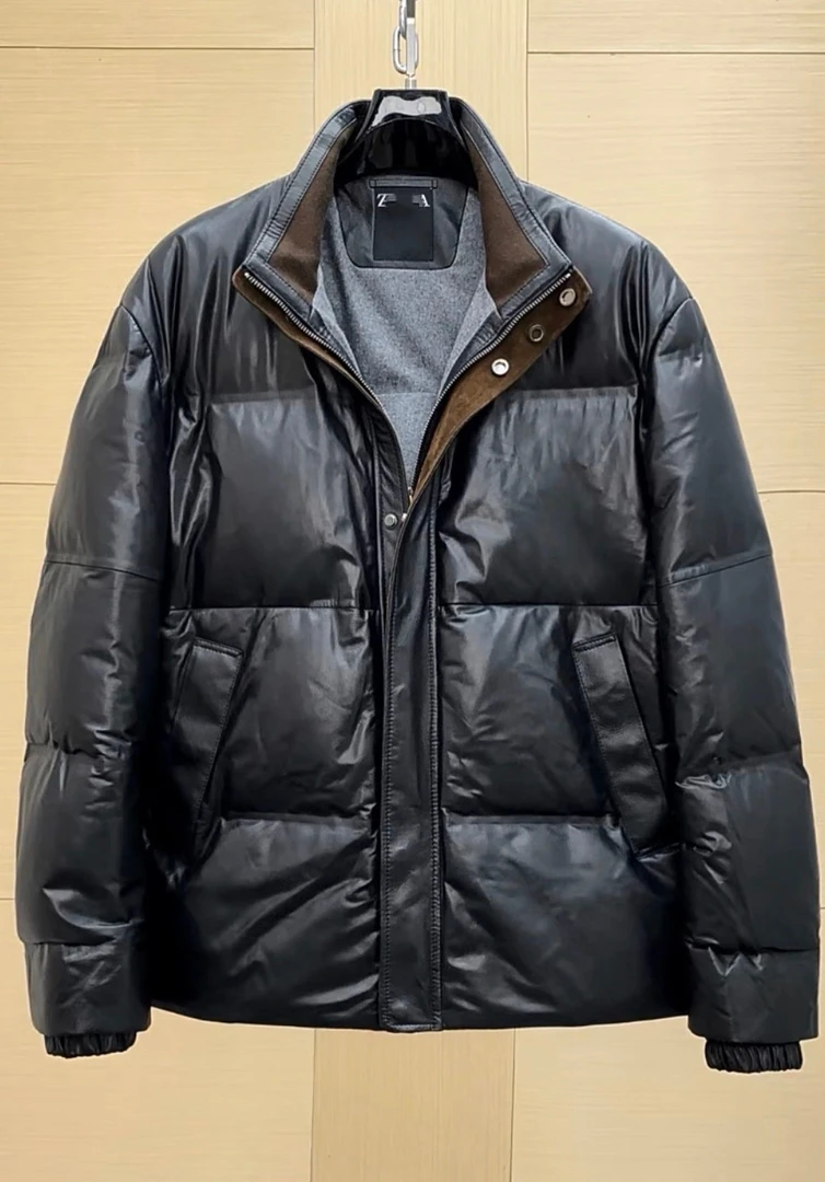 高定男装 杰*亚  25ss   男士  纳帕小牛皮羽绒服  WT077