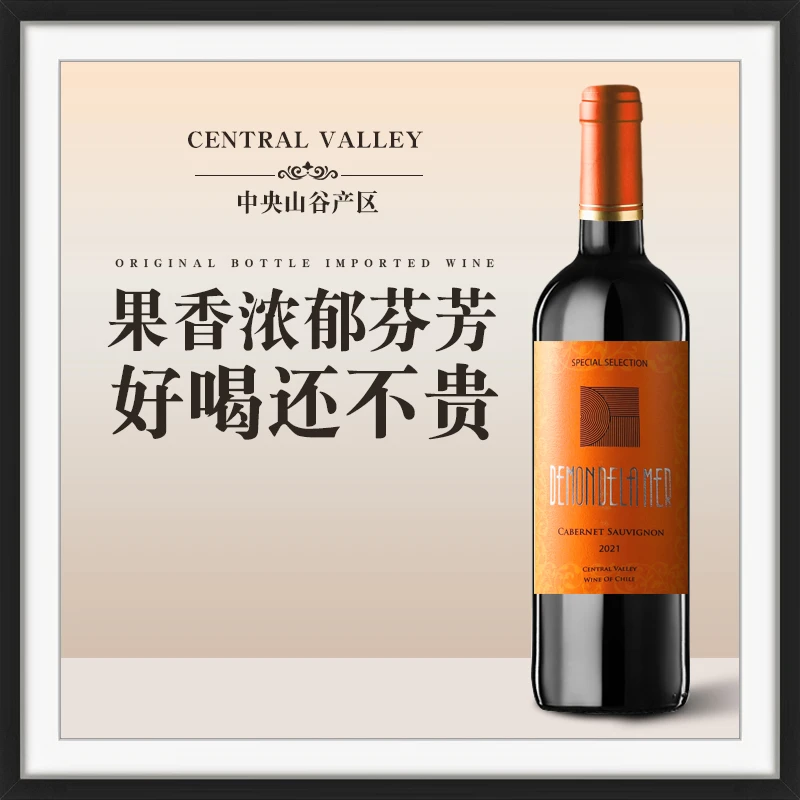 DEMON DE LA MER精选赤霞珠红葡萄酒750mL/瓶 品牌原装原瓶进口