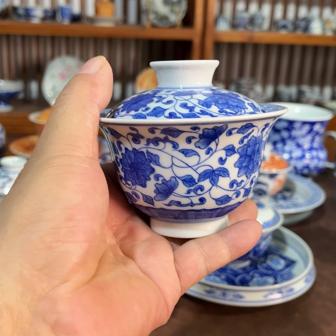 錡镇堂手工手绘盖碗