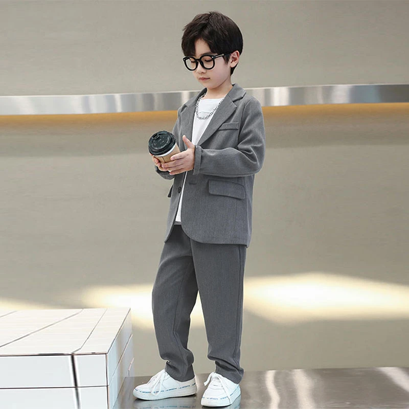 MK&UR.BV男童西装套装英伦儿童休闲小西服酷帅气中大童礼服周岁潮