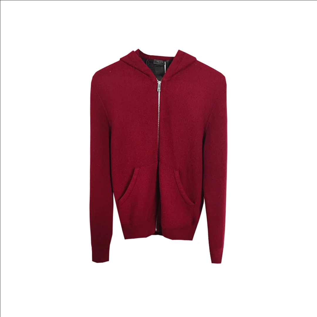 99新 Prada/普拉达 红色长袖连帽卫衣外套 46 12期免息 10012094