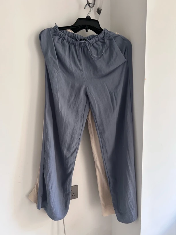 法式休闲裤夏季天丝薄款高腰显瘦阔腿凉感垂坠百搭时尚纯色简约