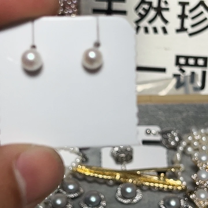 淡水珍珠耳饰银S925镶嵌