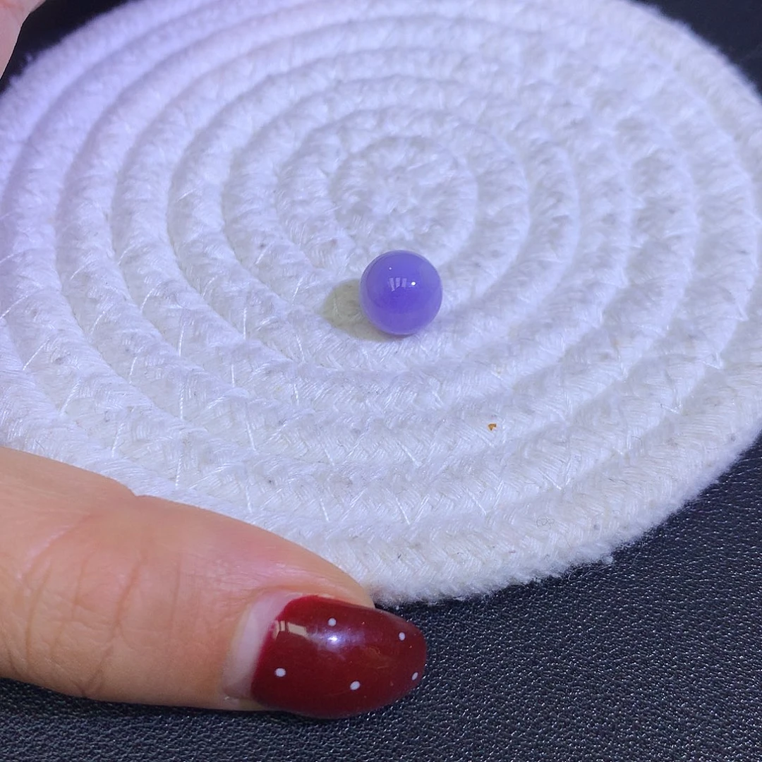 散珠翡翠天然缅甸翡翠单珠卡9.7渐变浓紫