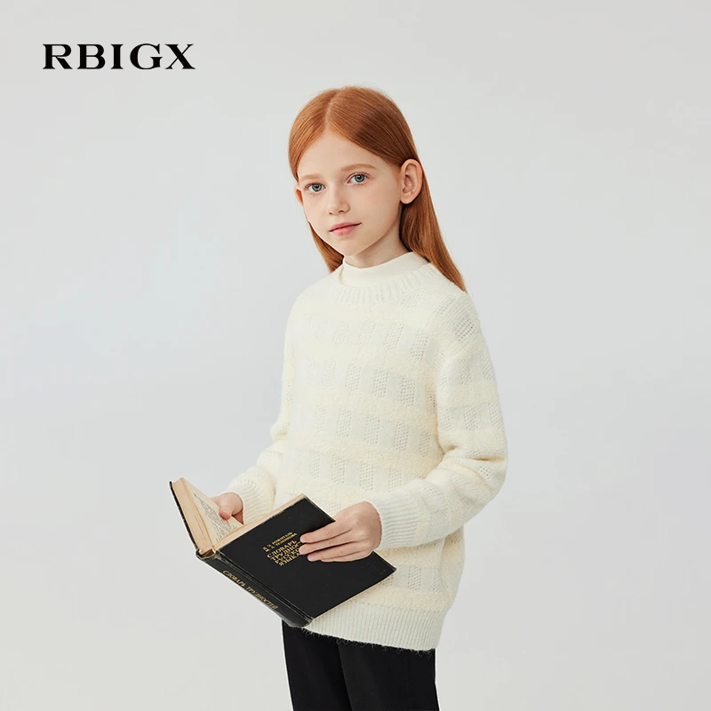 【商城同款】RBIGX瑞比克童装冬季新款条纹套头毛衫针织衫