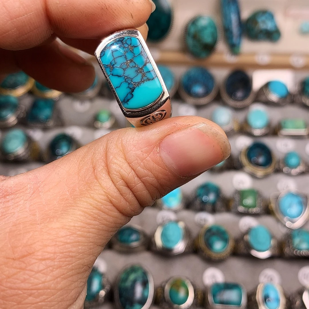 绿松石挂件银S925镶嵌