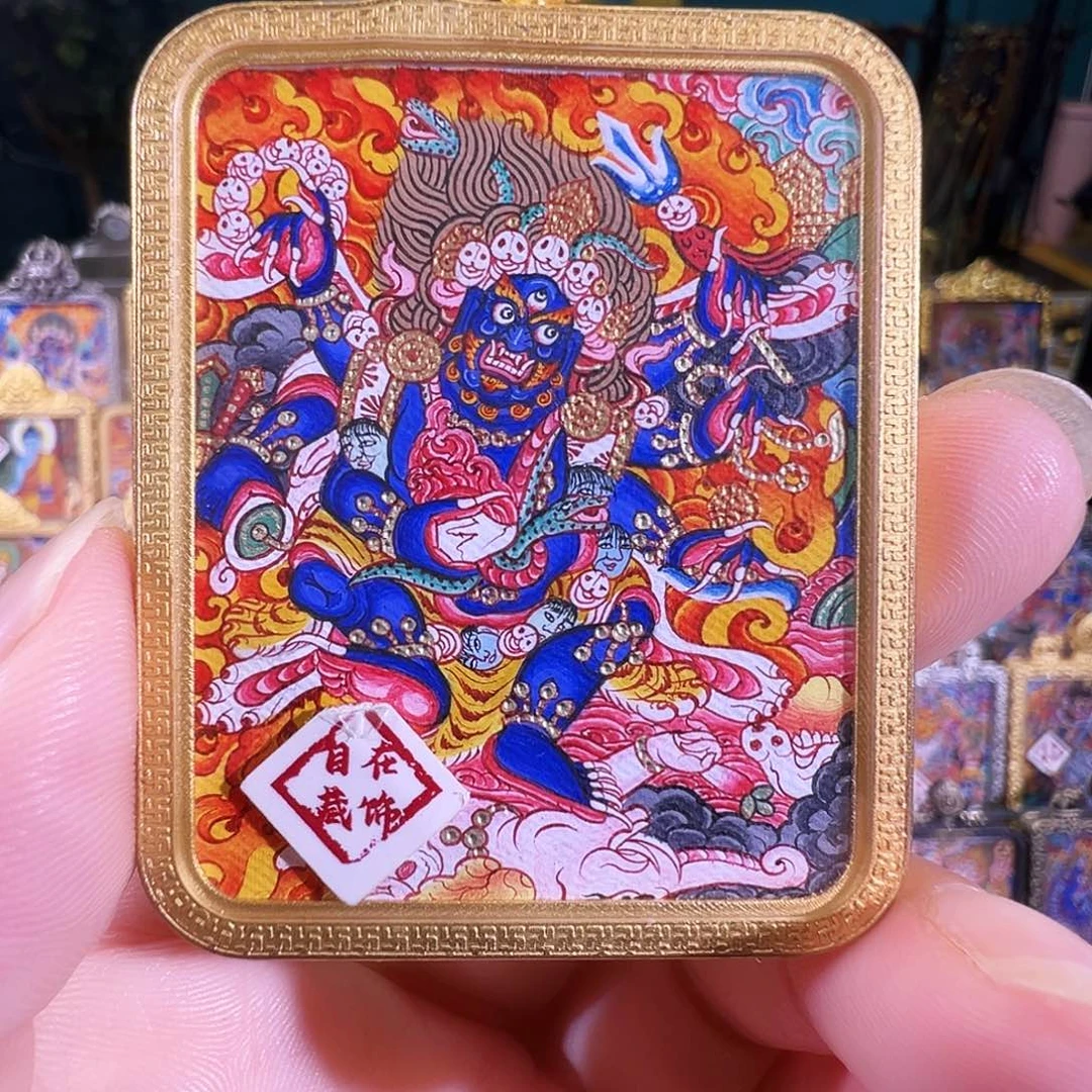 吊坠热贡纯手绘大黑天