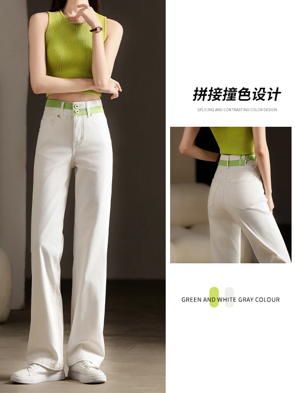 ZHIJIAN/智简牛仔T4807春夏三防刺绣时尚百搭修身显瘦小直筒薄款