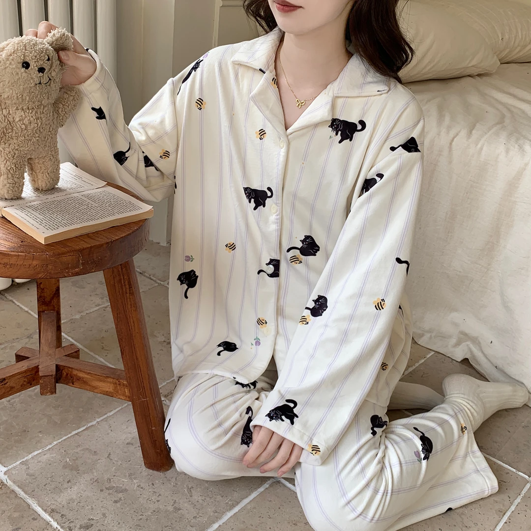 秋冬季睡衣女款爆款2025新款珊瑚绒海岛绒薄绒甜美风家居服两件套