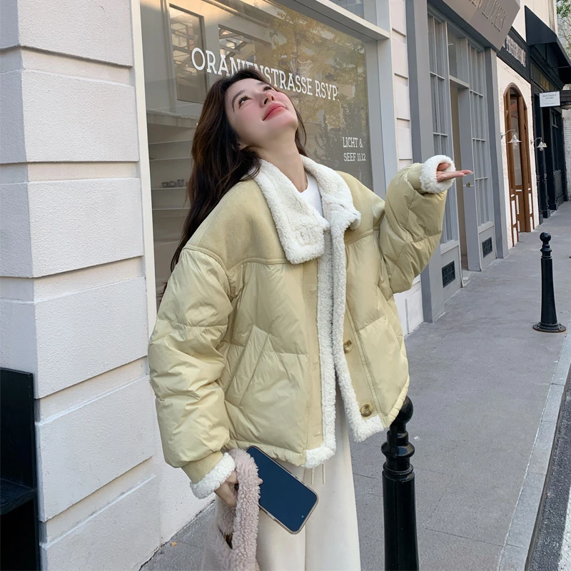 甜美温柔风羽绒服2025冬季新款短款立领韩版设计感小个子面包服潮