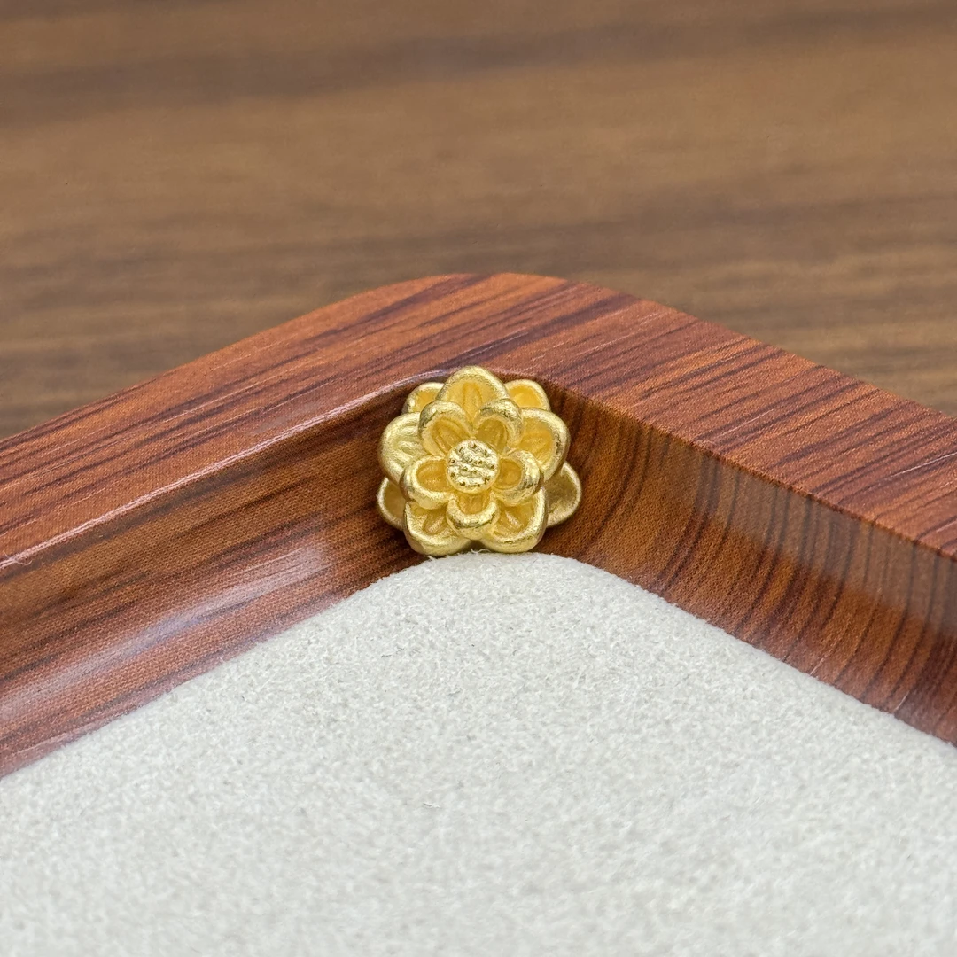 水贝黄金足金999加厚11mm莲花DP2027