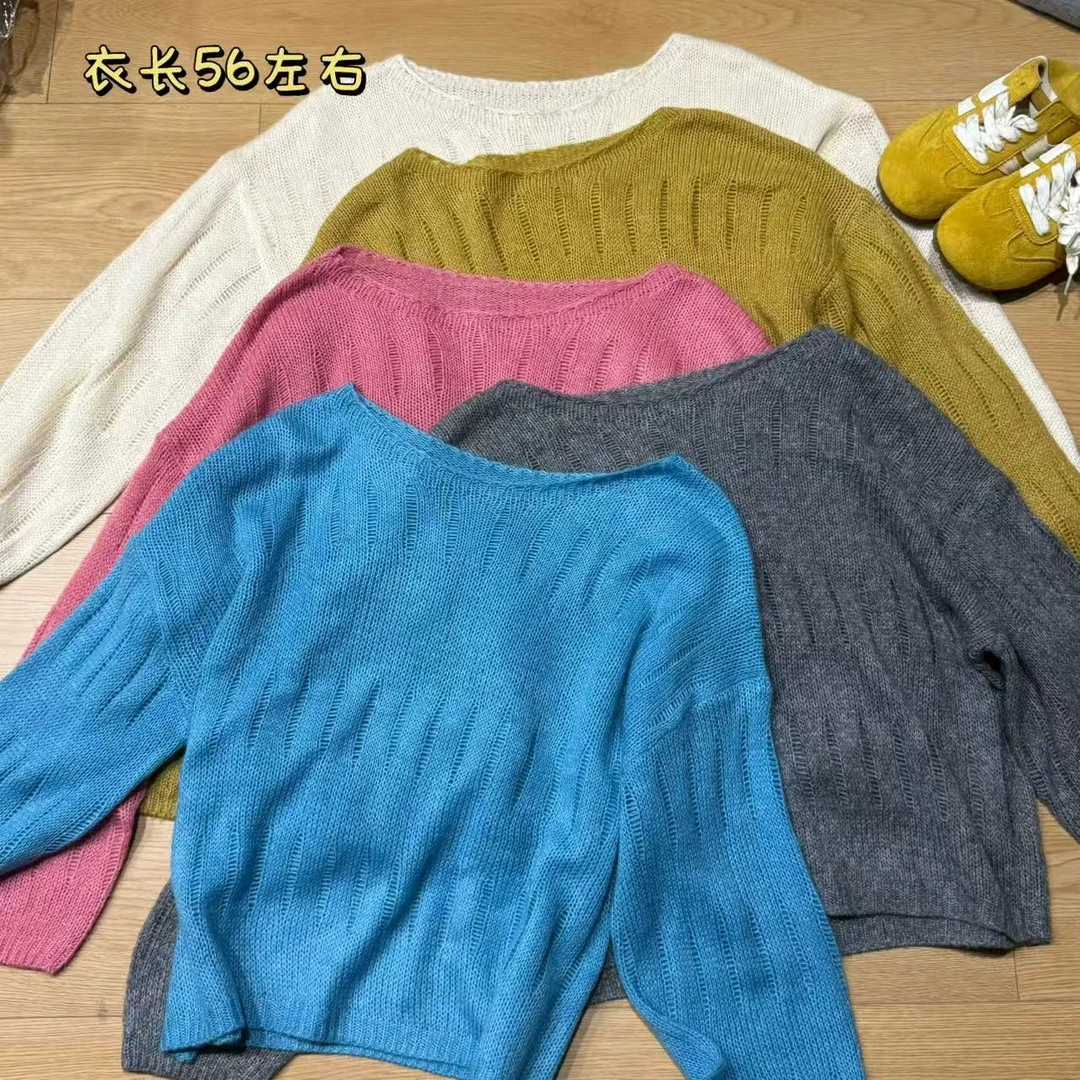 【志玲家】优选5635款镂空纯色百搭毛衣