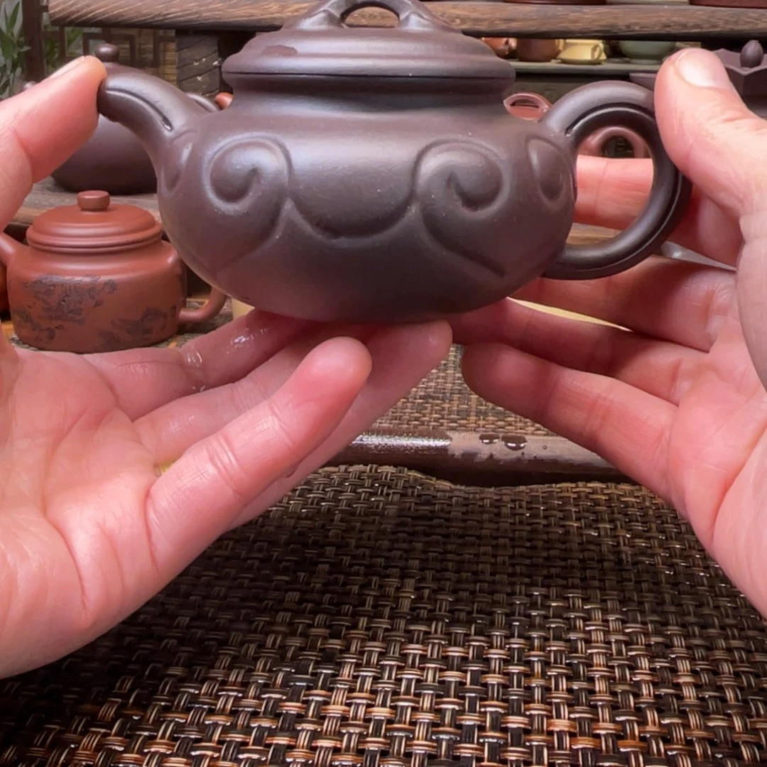 紫砂茶壶宜兴原矿紫砂手工制170
