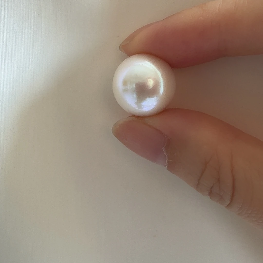 淡水珍珠银S925镶嵌颈饰14.5mm定制款