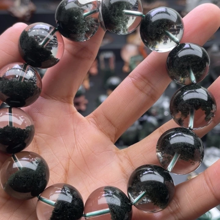 未镶嵌手链水晶绿幽灵聚宝盆18