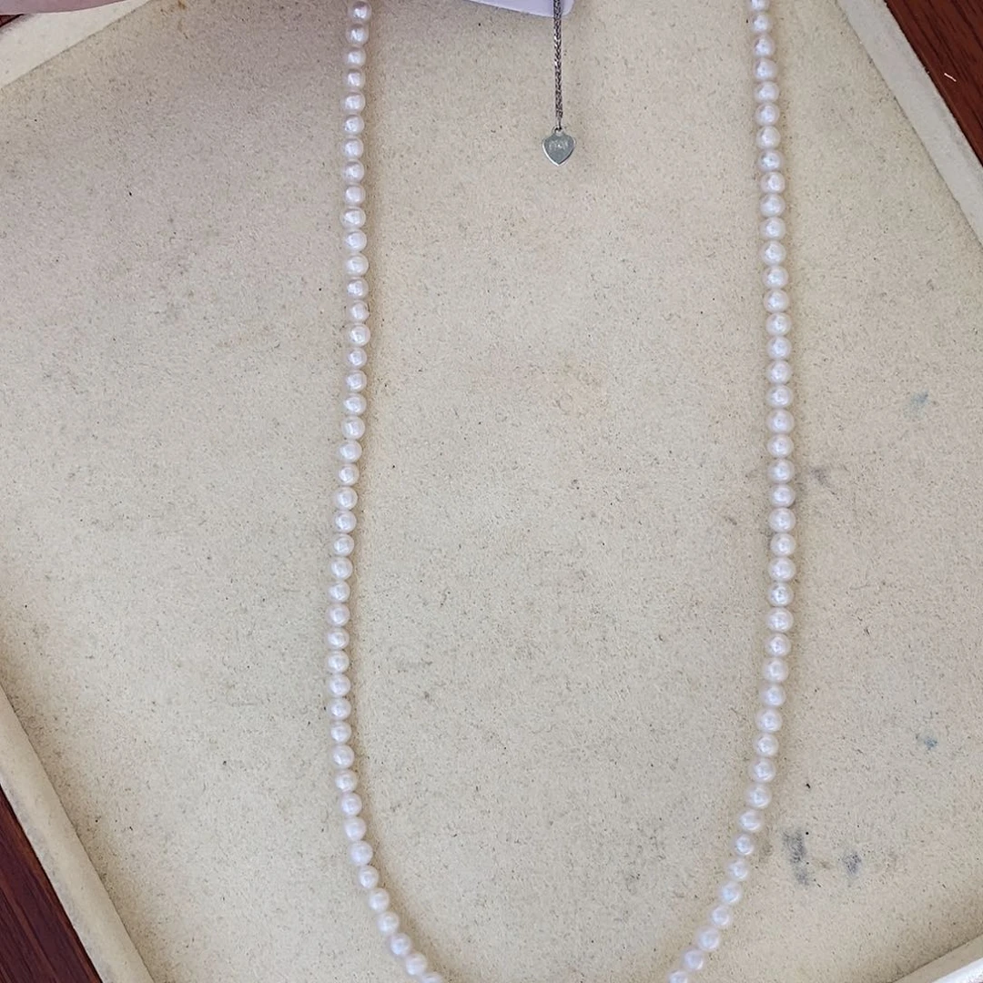 淡水珍珠项链银S925镶嵌3-4