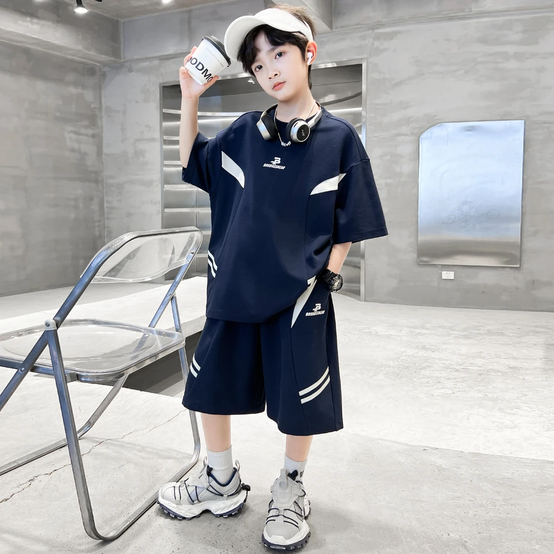 男童夏装套装2025新款儿童中大童夏季短袖男孩夏款薄款两件套洋气