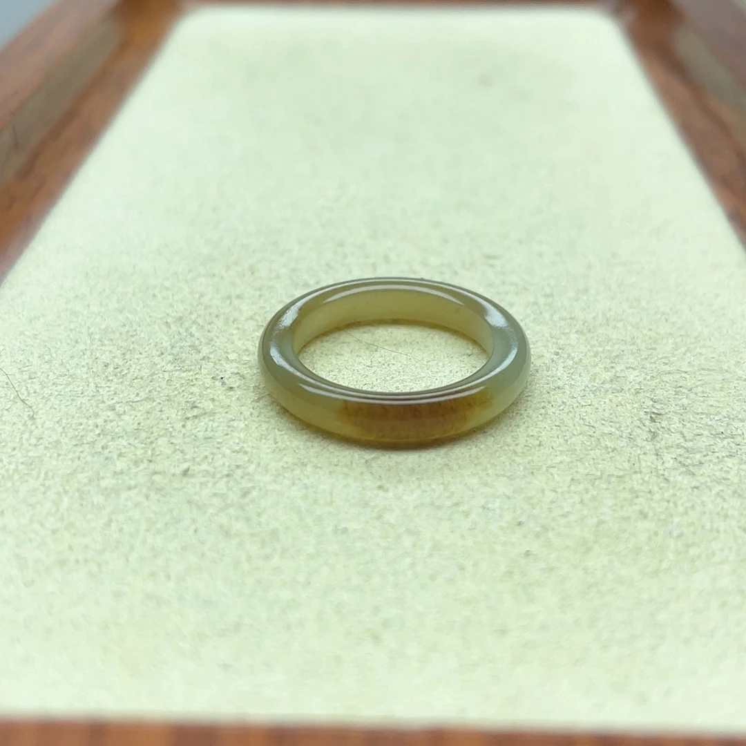 未镶嵌戒指和田玉102糖色圆切10号