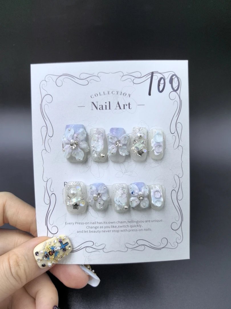 安夏 抚南风 直角方 纯手工穿戴甲10片