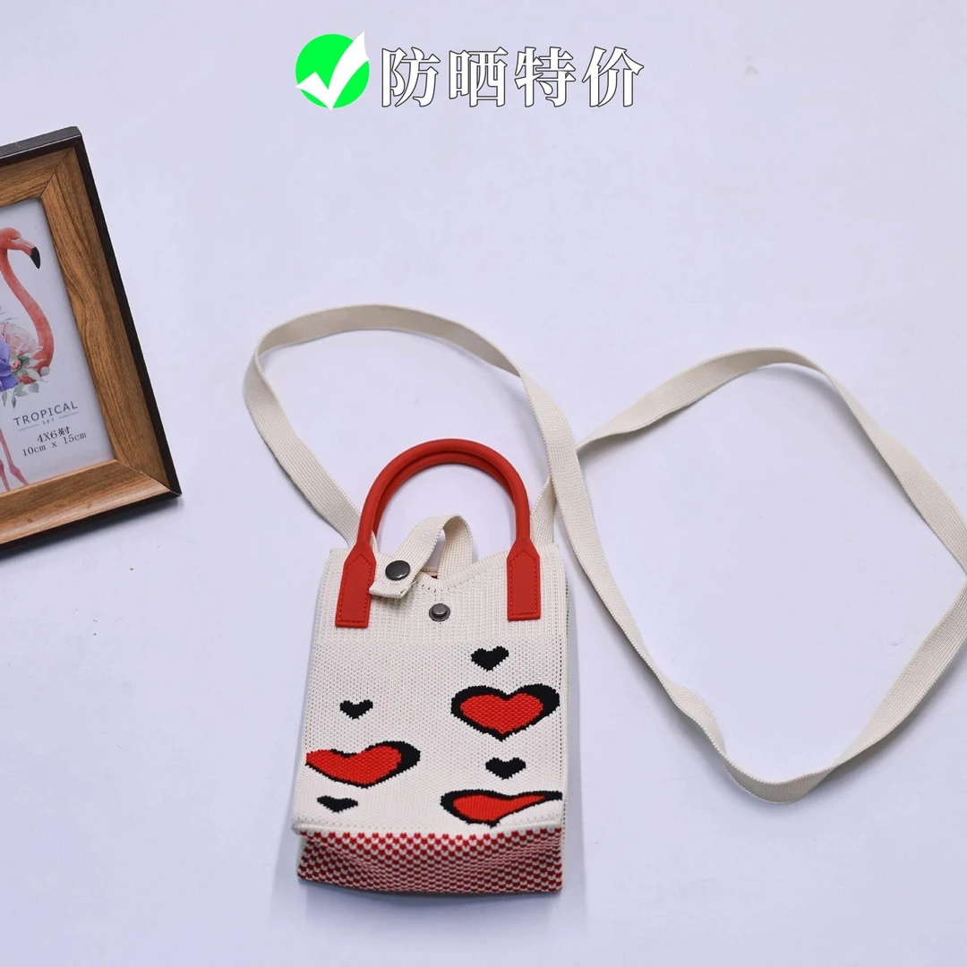 焦下特价高级感ins小众女士针织手机包磁扣手机包单肩斜挎包手拎