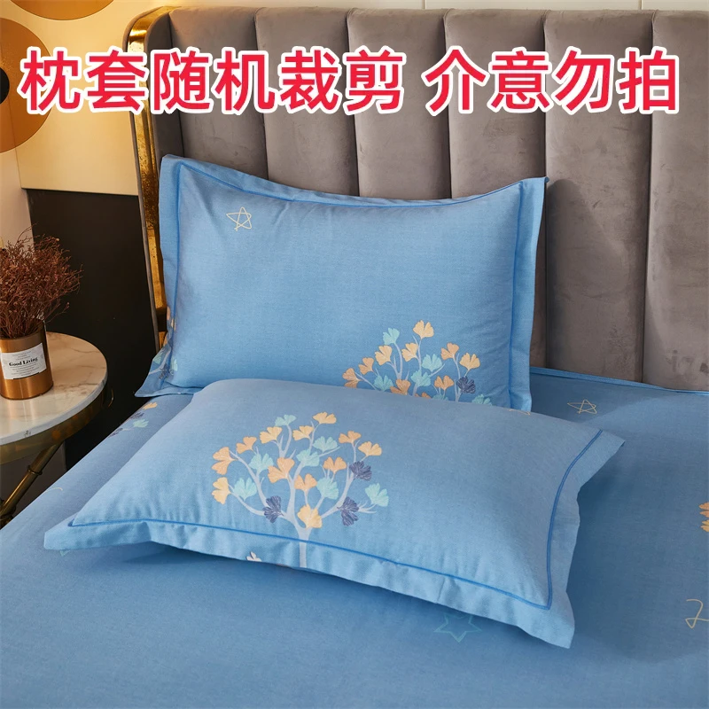 棉花纯磨毛枕套一对枕头套单人双人学生宿舍加厚家用大号机洗亲肤